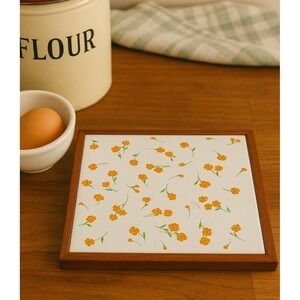 Vintage Floral Trivet – Cottagecore Kitchen Decor – Functional Farmhouse Cooking